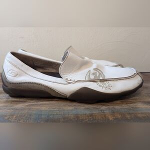 Skechers Men's Leather Canvas White Slip On Phoenix Driving Moccasins Loafer, 13